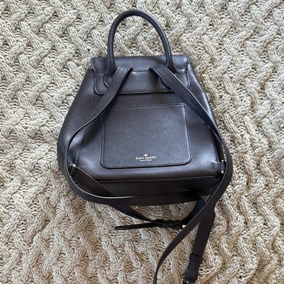 Black Leather Backpack - Picture 3 of 3